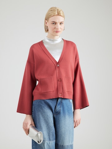 ICHI Плетена жилетка 'IHBALLIA' в червено: отпред