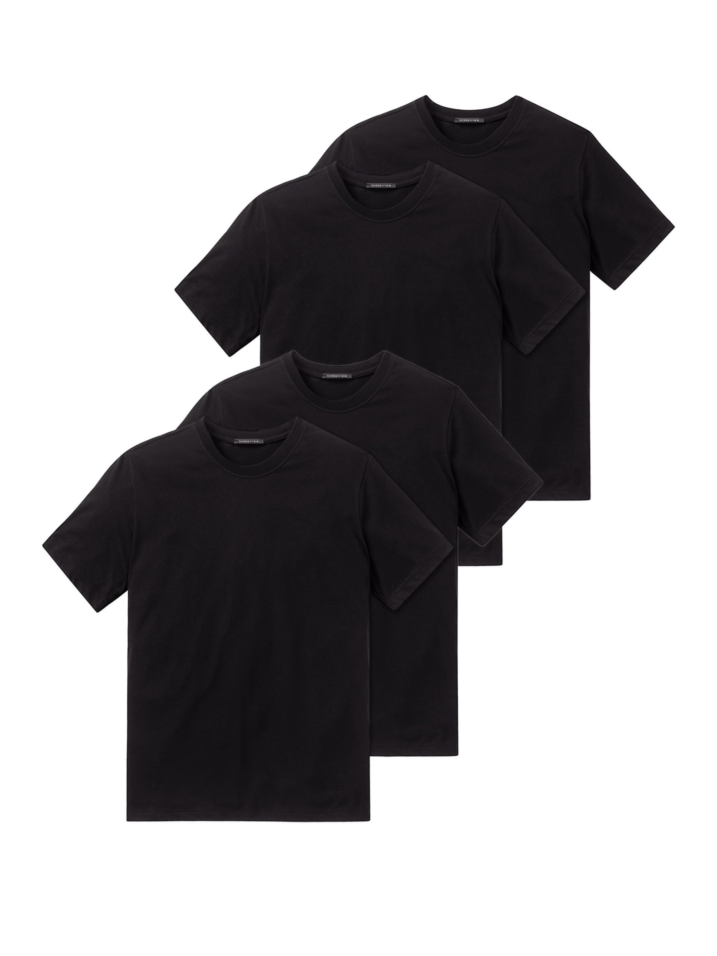 T-Shirt 'Essentials' SCHIESSER en noir : devant