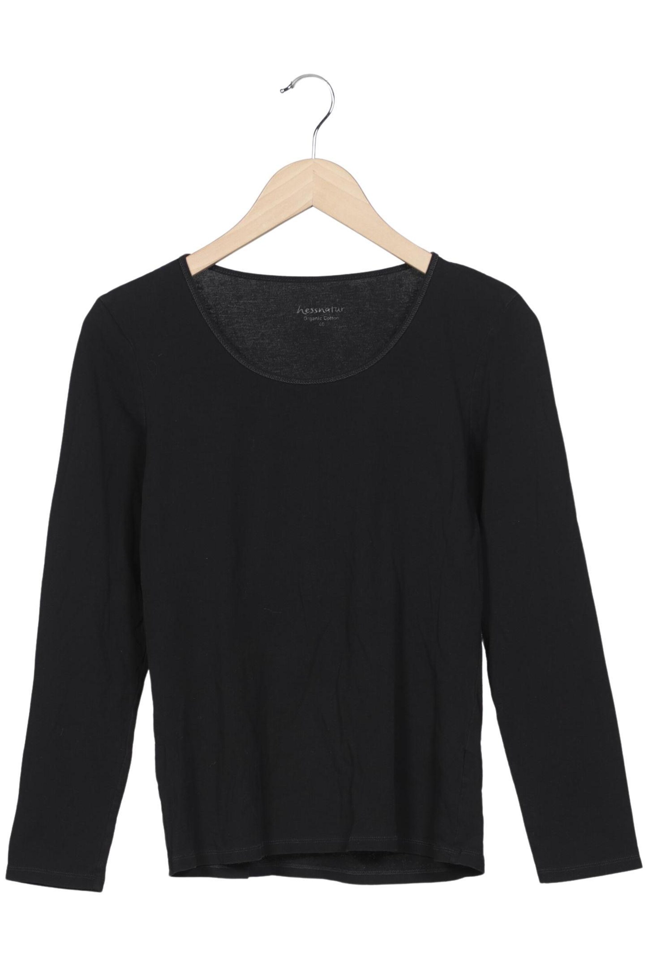 hessnatur Top & Shirt in L in Black: front
