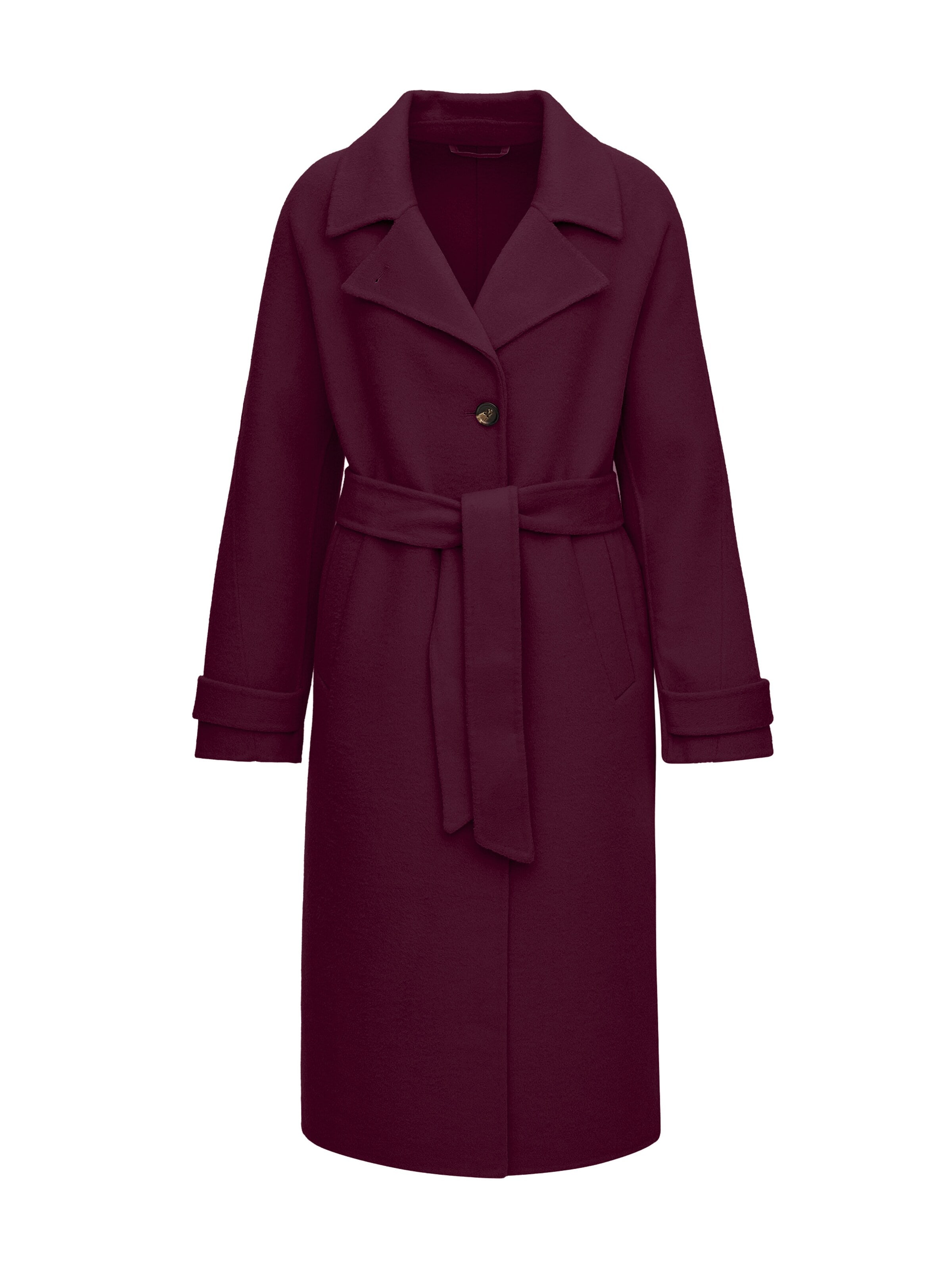 MANISA Between-season jacket 'Wollmantel' in Purple: front