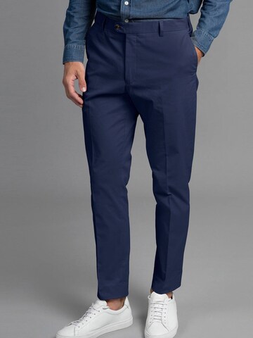 Laurent Vergne Slim fit Chino trousers 'Bruno Cotton Stretch Chino - Navy Blue' in Blue