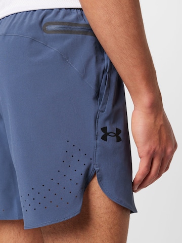 UNDER ARMOURregular Sportske hlače 'Peak' - plava boja