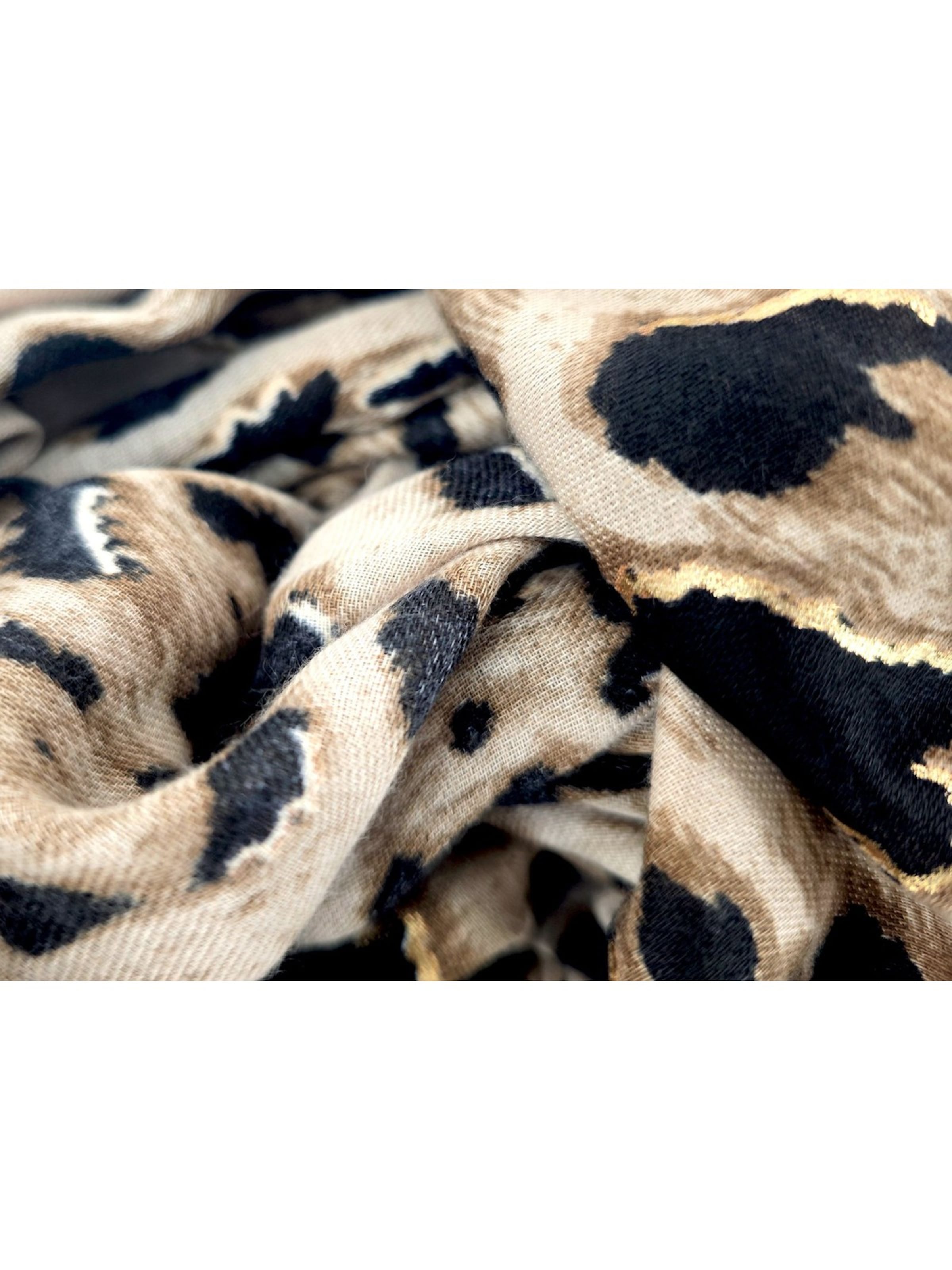 styleBREAKER Schal 'Schal Leoparden Muster Gold Metallic'‌‌‌‌‌‌ in Beige