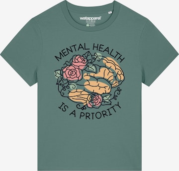 T-shirt 'Mental Health' Watapparel en vert : devant