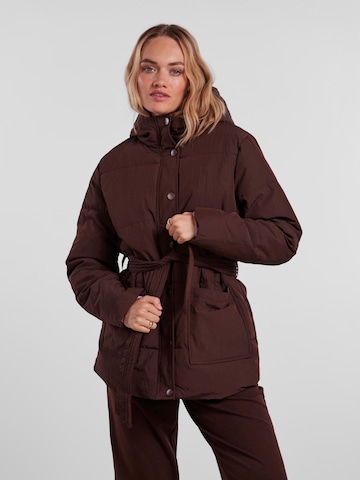 PIECES Winter Jacket 'NIDONE' in Brown: front