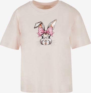 T-shirt 'Niedlicher Hase Mit Schleife' F4NT4STIC en rose : devant