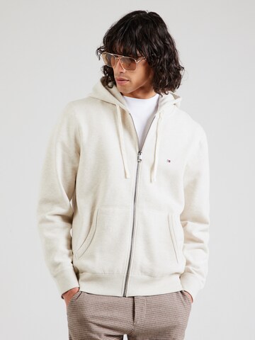 TOMMY HILFIGER Sweat jacket 'ESSENTIAL' in Beige: front