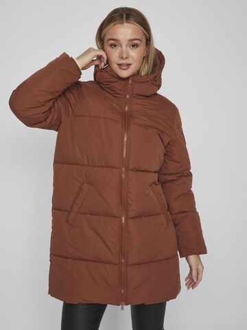 Vila Petite Winter Coat in Brown: front