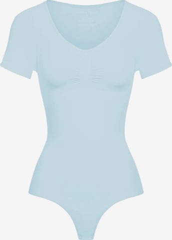 Body modelant 'T-Shirt Bodysuit Sculpting Shapewear mit String' cfab en bleu : devant