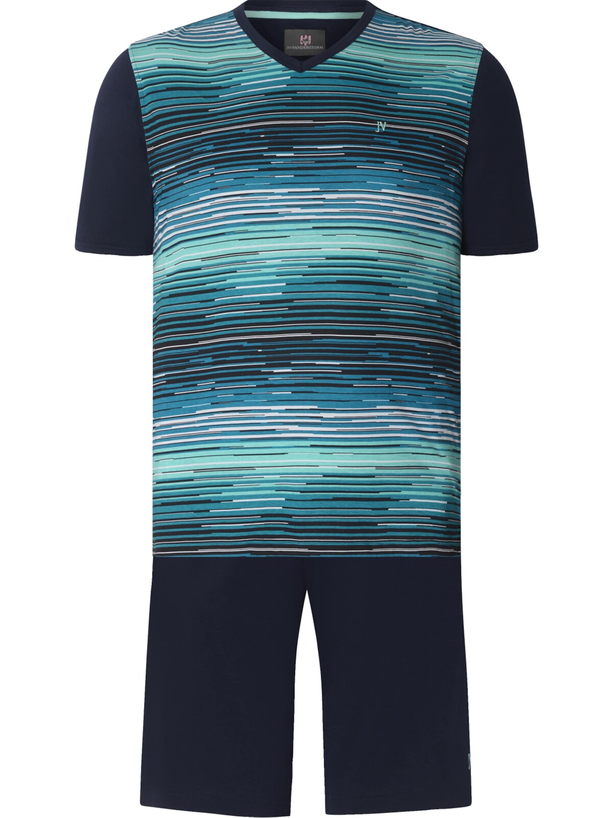 Jan Vanderstorm Schlafanzug 'Audun' in Schwarz: Vorderseite