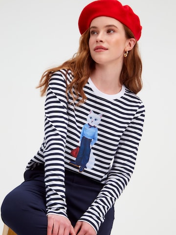 T-shirt CAT by Maniita Lacitta en bleu