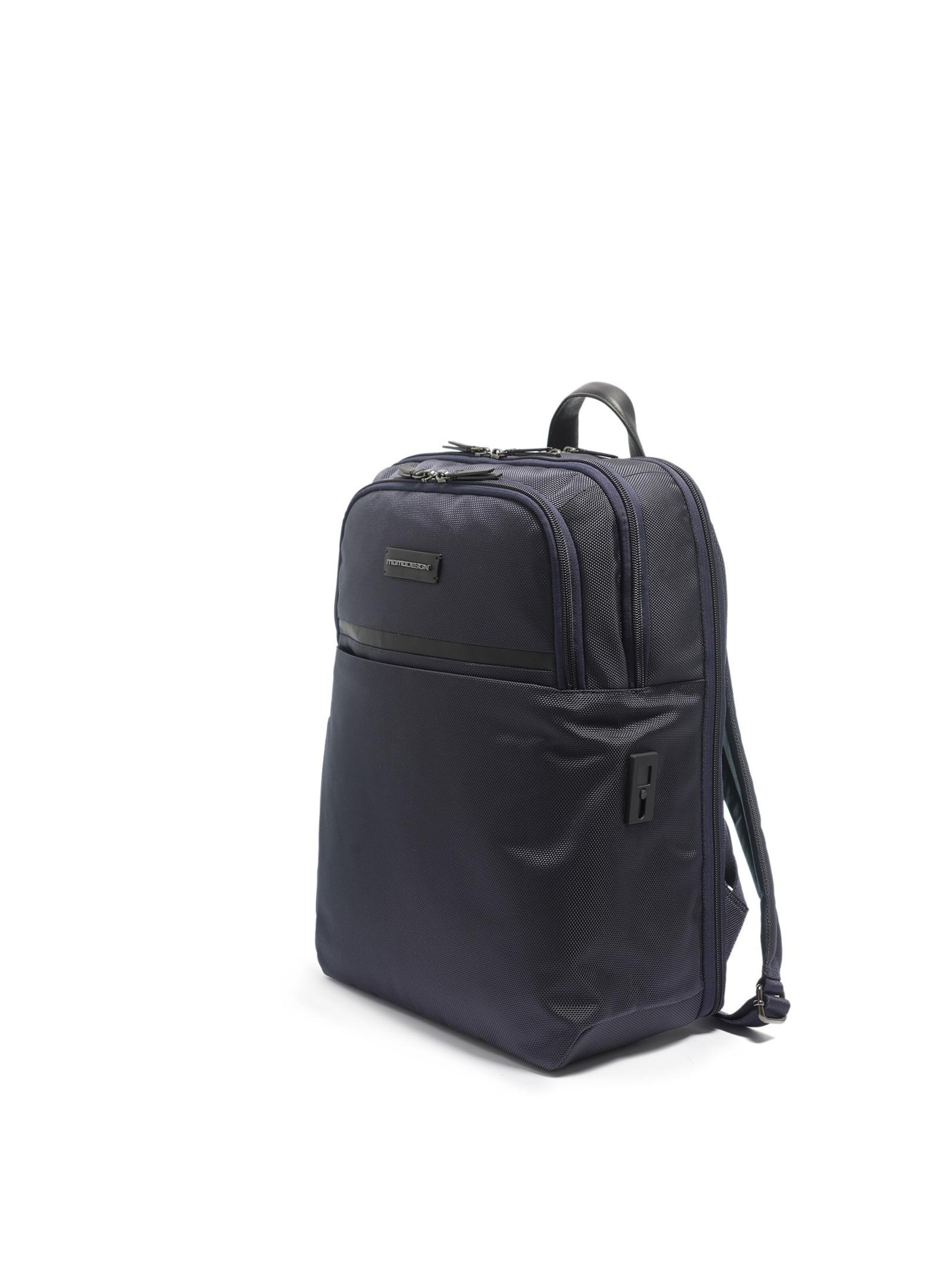 Zaino 'Zaino Momo Design Uomo Ecopelle - Chiusura Zip Tasche Organizzate' di Momo Design in blu