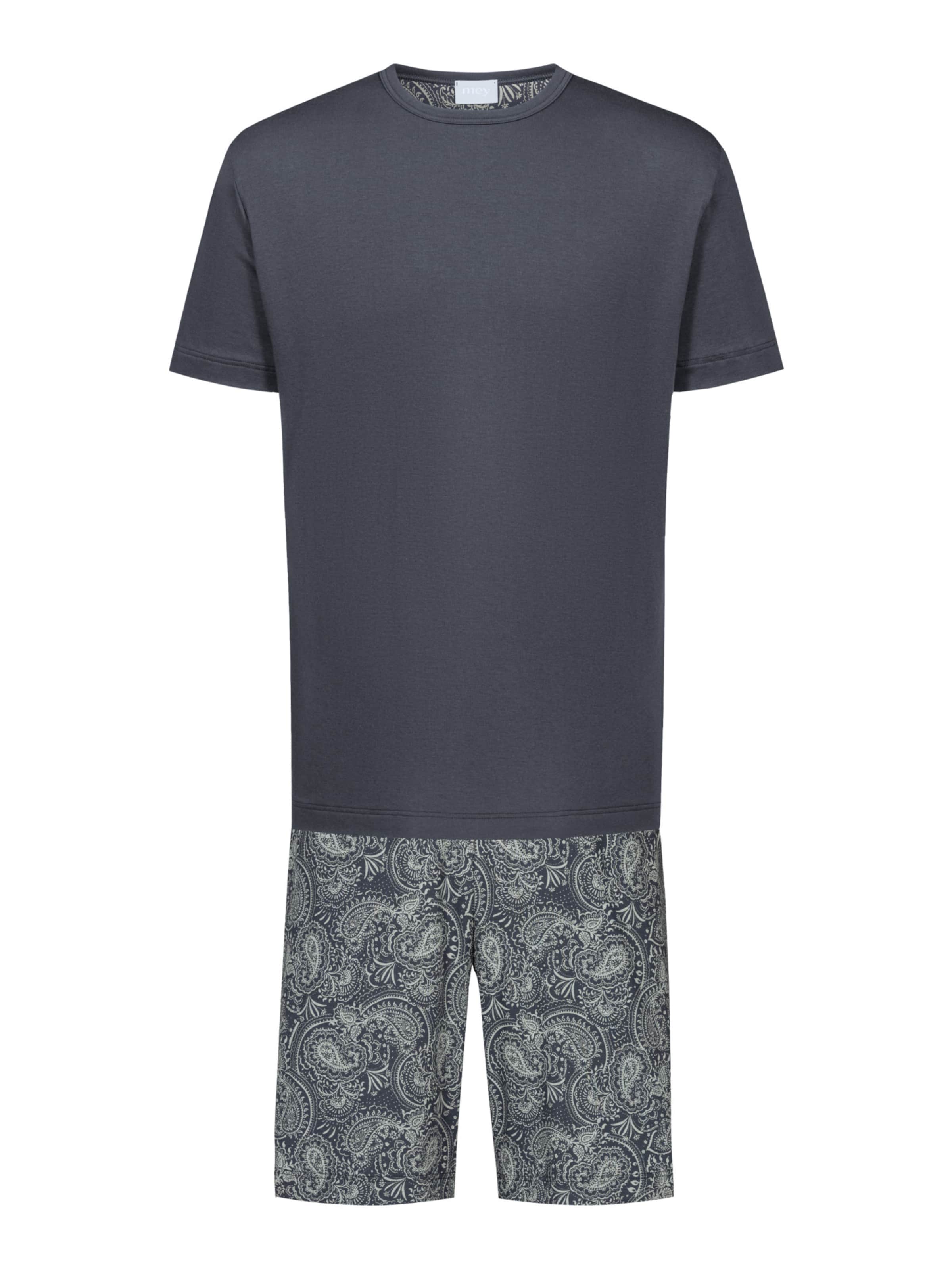 Mey Pajama short 'Evening Paisley' in Grey: front