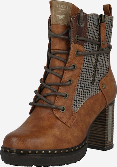 MUSTANG Lace-up bootie in Brown / Grey / Black, Item view