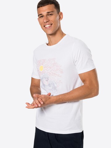 T-Shirt 'JAAMES SUN WAVES' ARMEDANGELS en blanc : devant