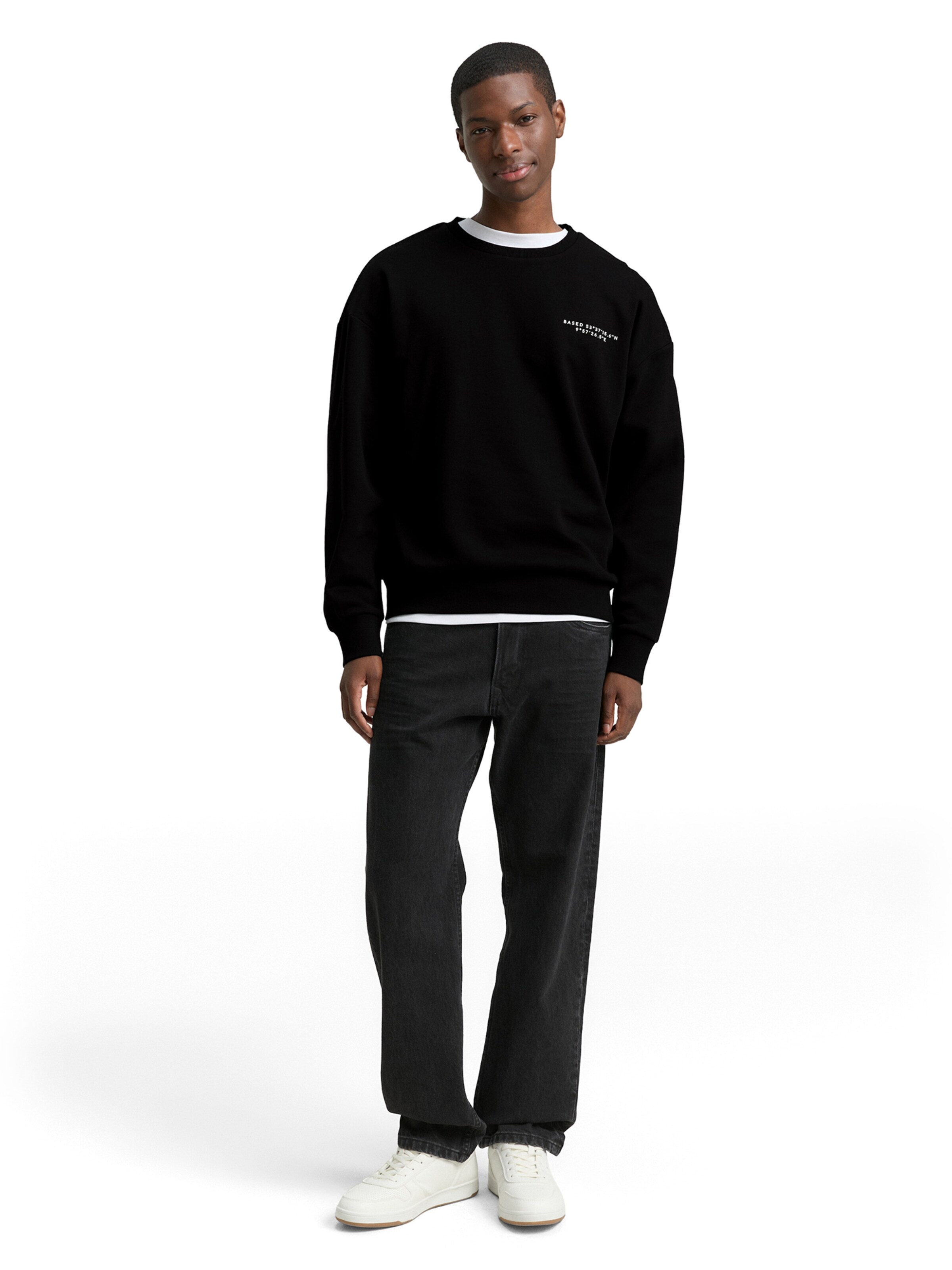 TOM TAILOR DENIM Sweatshirt in Schwarz