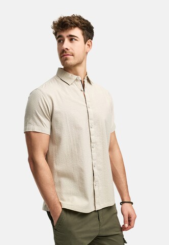 INDICODE JEANS Regular fit Button Up Shirt 'Maribo' in Beige