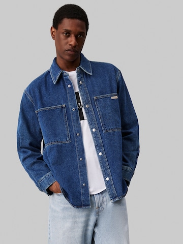 Calvin Klein Jeans Regular fit Overhemd in Blauw: voorkant