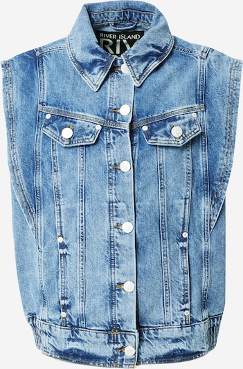 River Island Vest i blue denim, Produktvisning