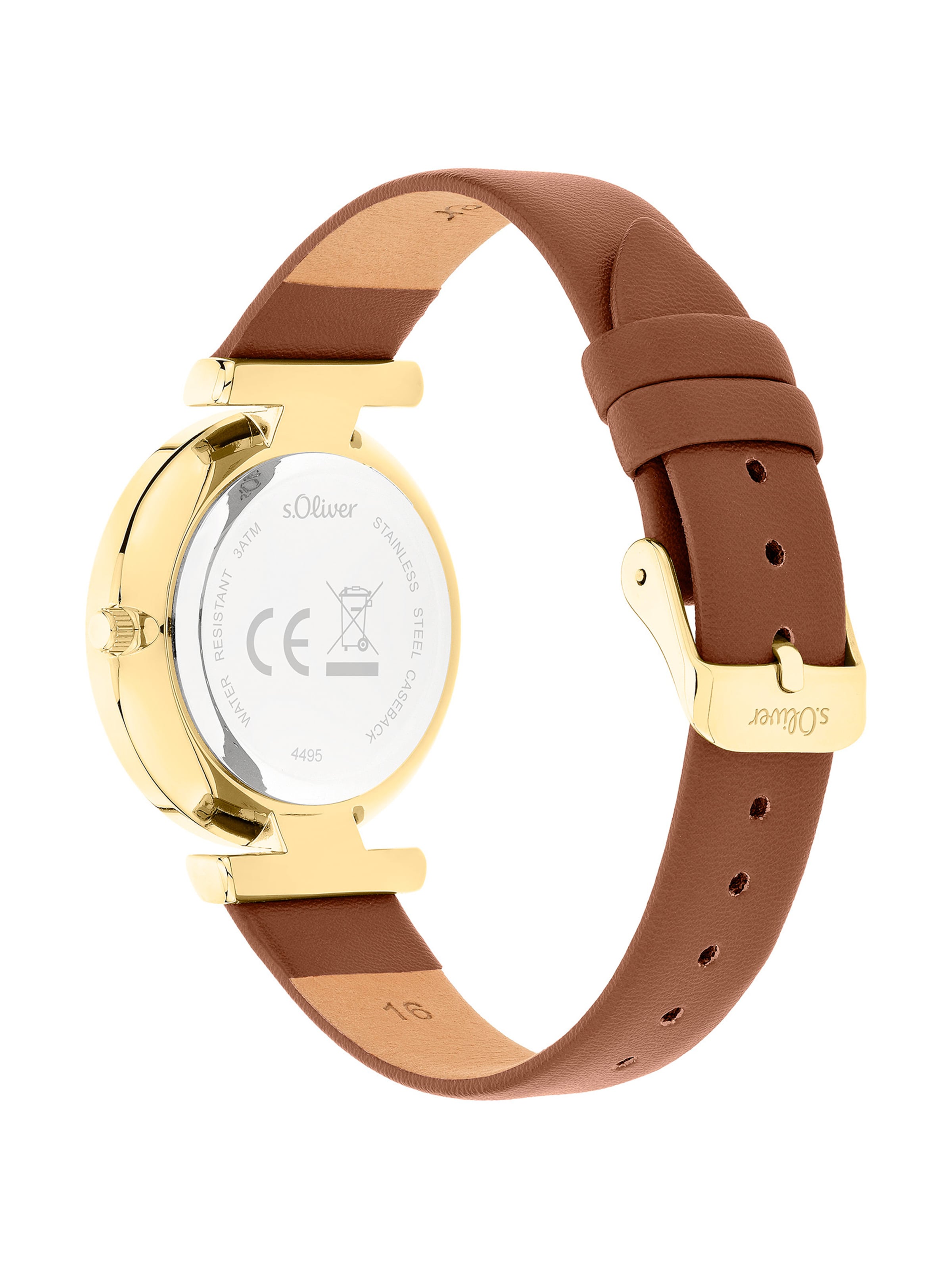 s.Oliver Analog Watch in Brown