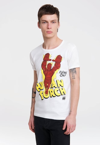 LOGOSHIRT Shirt 'Human Torch Flame On' in Gemengde kleuren: voorkant