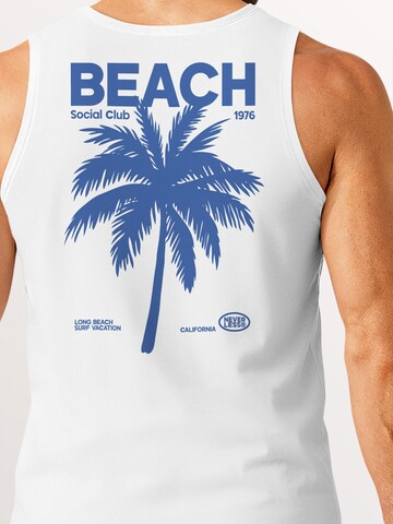 Neverless Shirt 'Beach Club Palme' in White