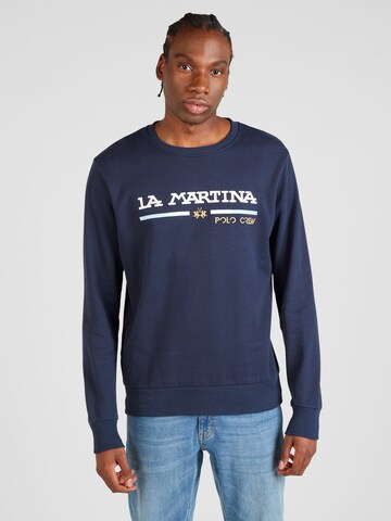 Sweat-shirt La Martina en bleu : devant