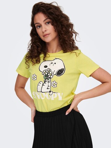 Maglietta 'Peanuts' di ONLY in giallo