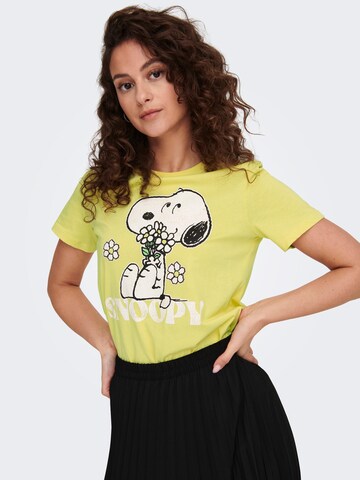 Tricou 'Peanuts' de la ONLY pe galben