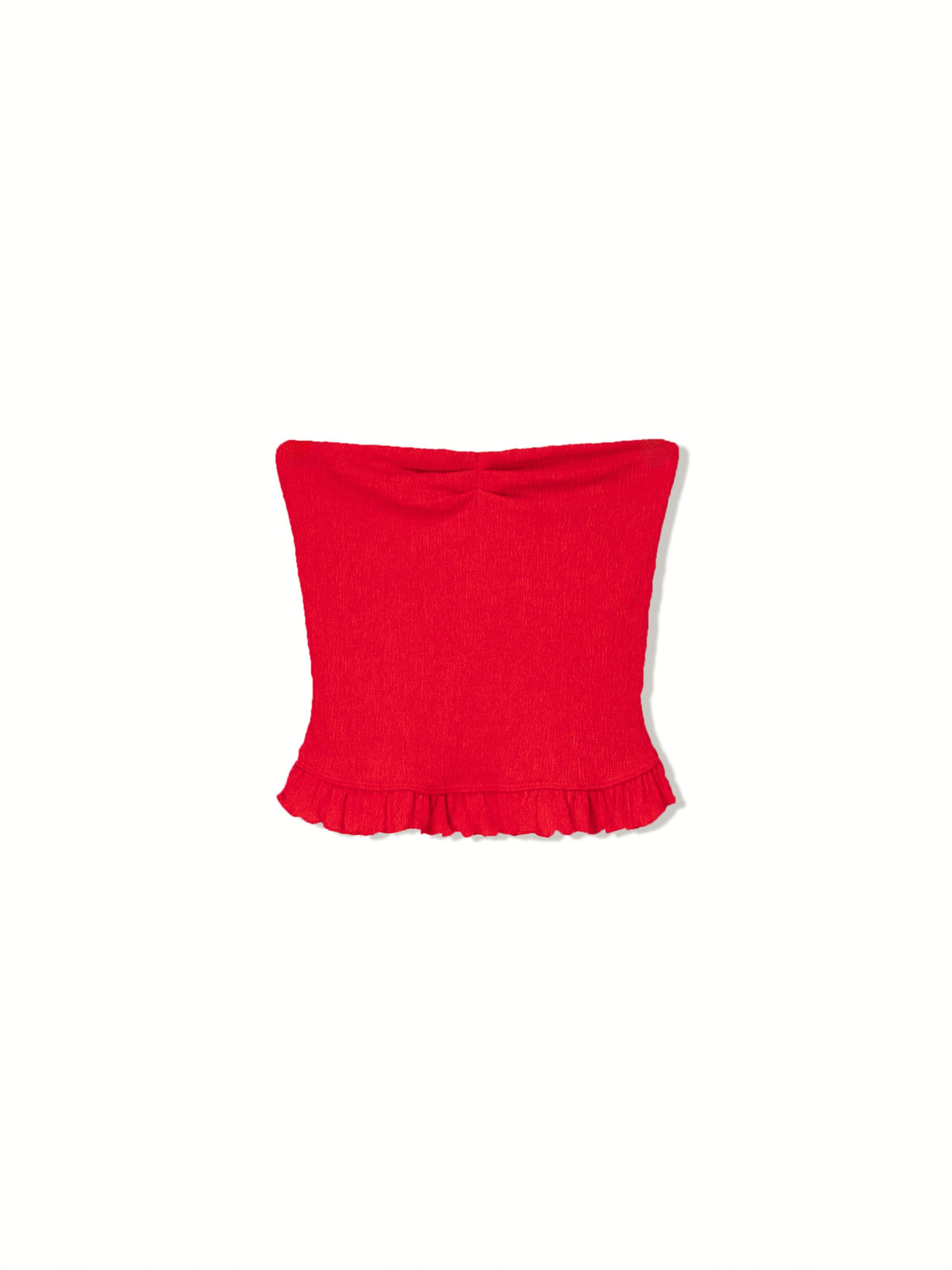Top di Bershka in rosso: frontale