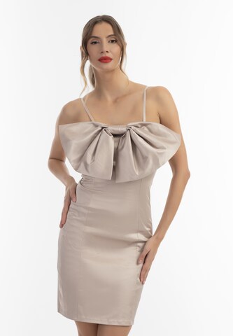 faina - Vestido de gala en beige: frente