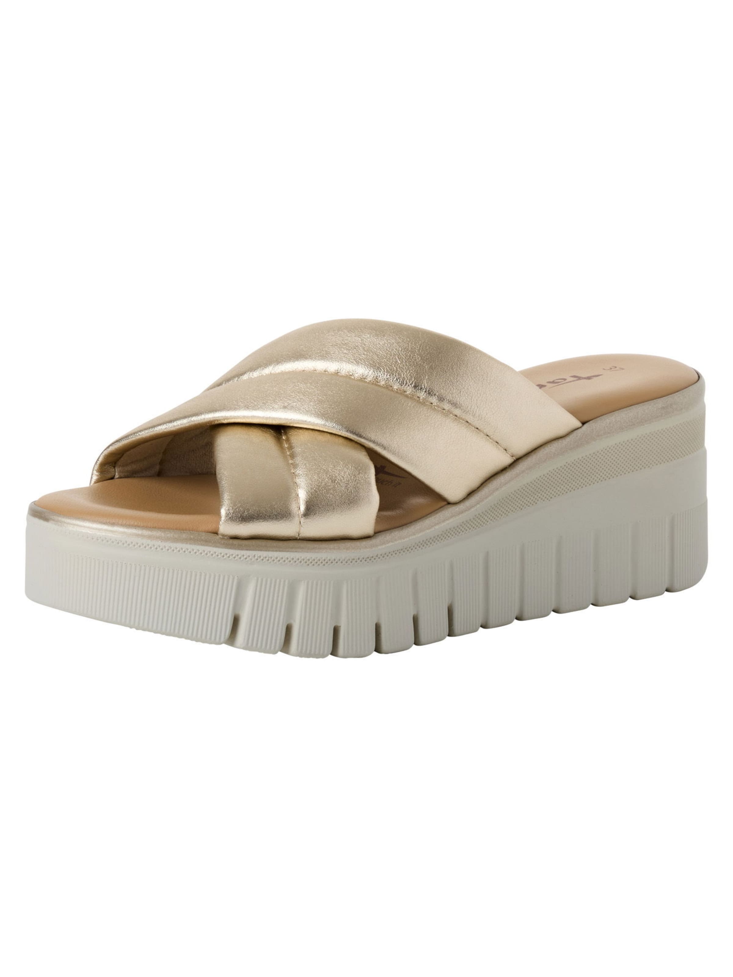 Tamaris Mule in Gold: front