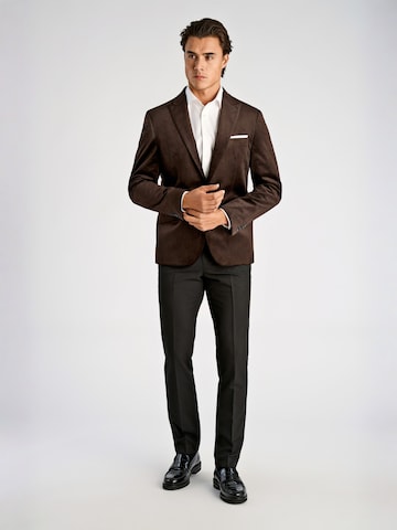 Lindbergh Slim fit Business-colbert in Bruin