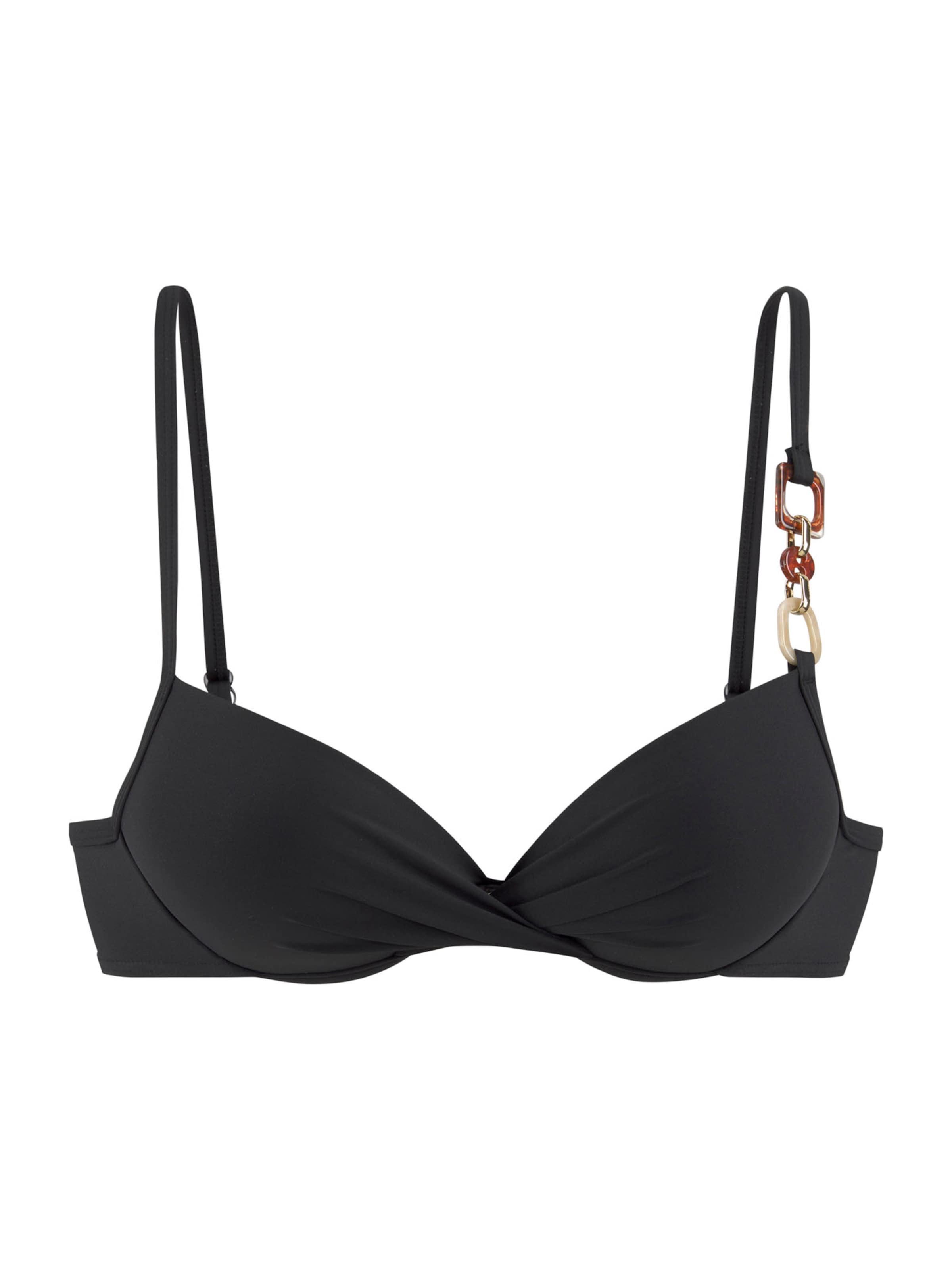 LASCANA T-shirt Bikiniöverdel i svart: framsida