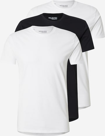 T-Shirt 'SLHROLAND' SELECTED en noir : devant