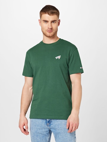 Tommy Jeans Särk, värv roheline: eest vaates