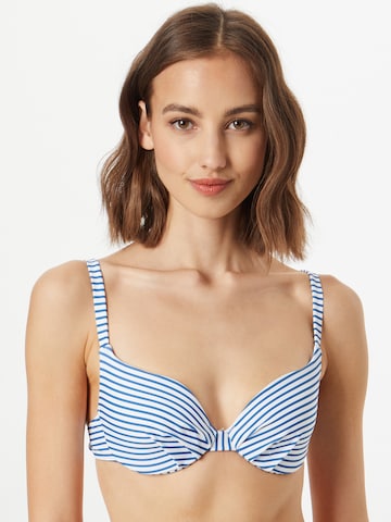 NATURANA - Push-up Top de bikini en azul: frente