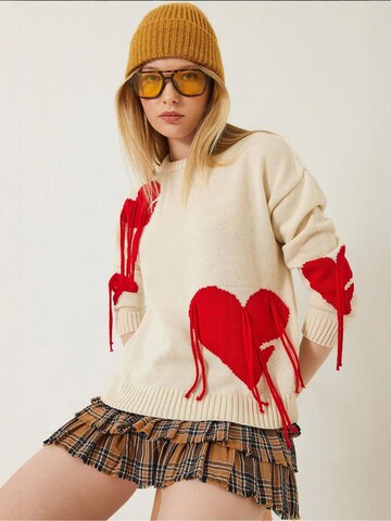 Bianco Lucci - Pullover em bege: frente