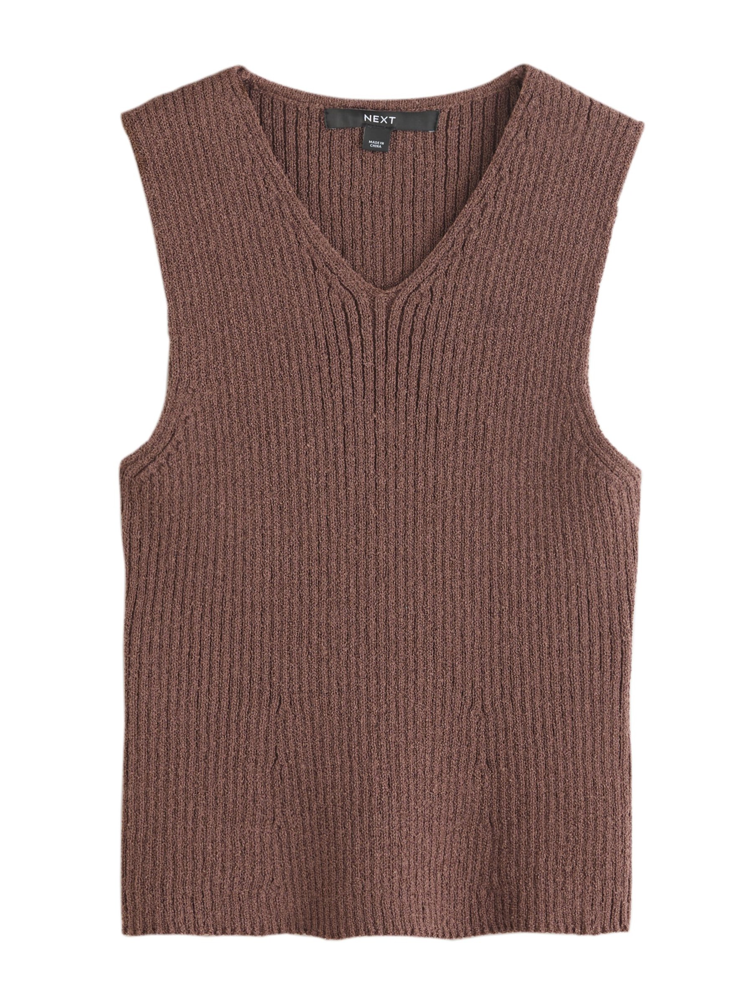 Next Stricktop in Braun: Vorderseite