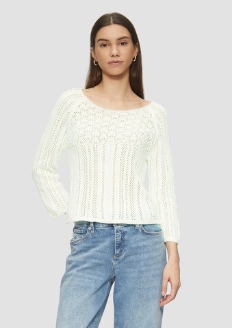 Pull-over QS en blanc : devant
