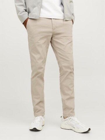 JACK & JONES Slim fit Chino trousers 'MARCO DAVE' in Beige: front