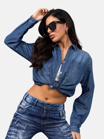 CIPO & BAXX Blouse in Blue: front