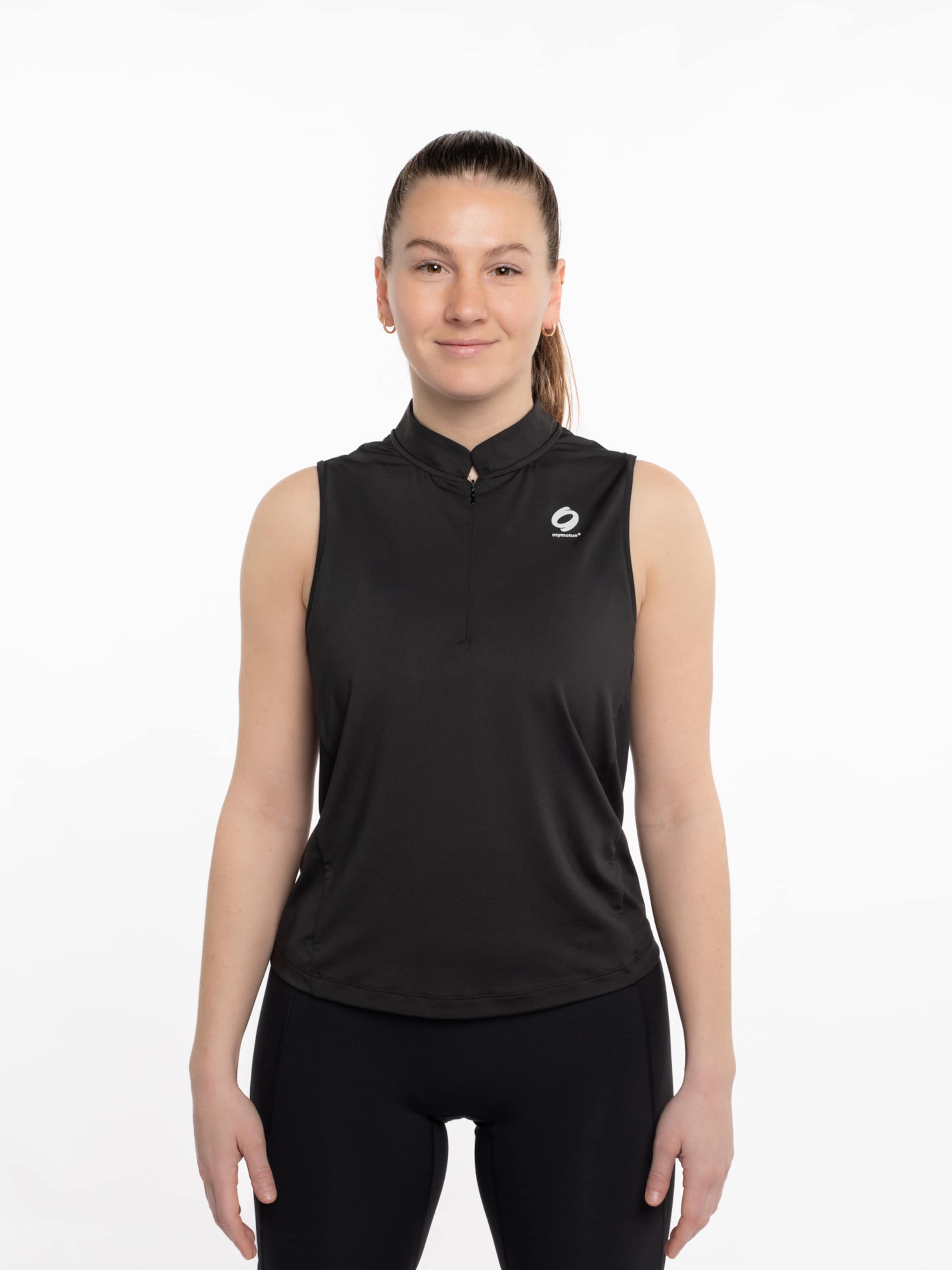 mymotus Sporttop 'mymotus®, performance top with zipper, black YW12'‌‌‌‌‌‌ in Schwarz: Vorderseite
