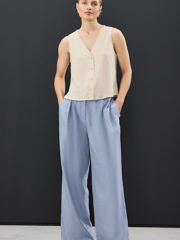 Next Wide leg Pleat-front trousers in Blue