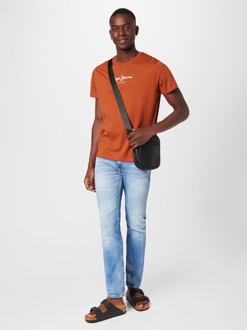 T-Shirt 'EDWARD' Pepe Jeans en marron