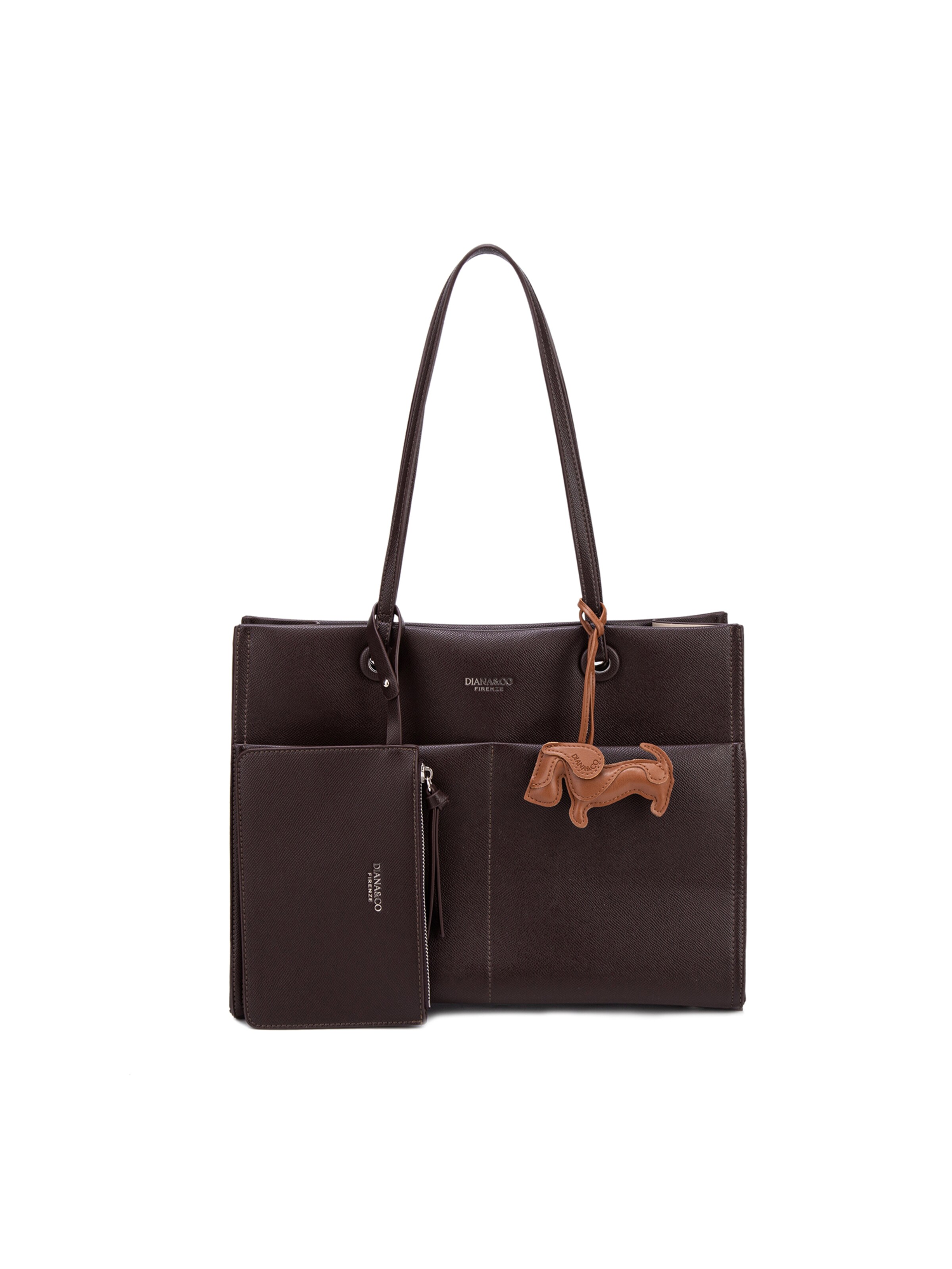 Shopper 'Borsa Shopper Donna Elora Lux - Pelle Vegana PU, Chiusura Magnetica' di Diana&Co. in marrone: frontale