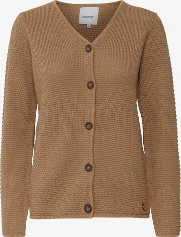 Oxmo Knit Cardigan 'Helga' in Brown: front