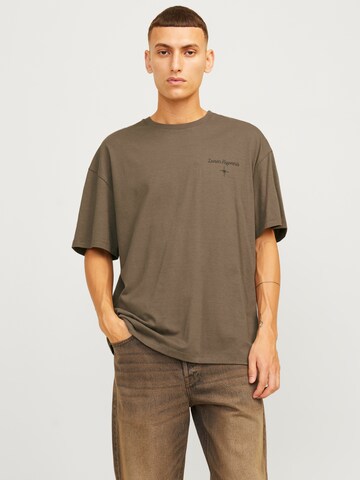 JACK & JONES T-Shirt 'JJMystic' in Braun: Vorderseite