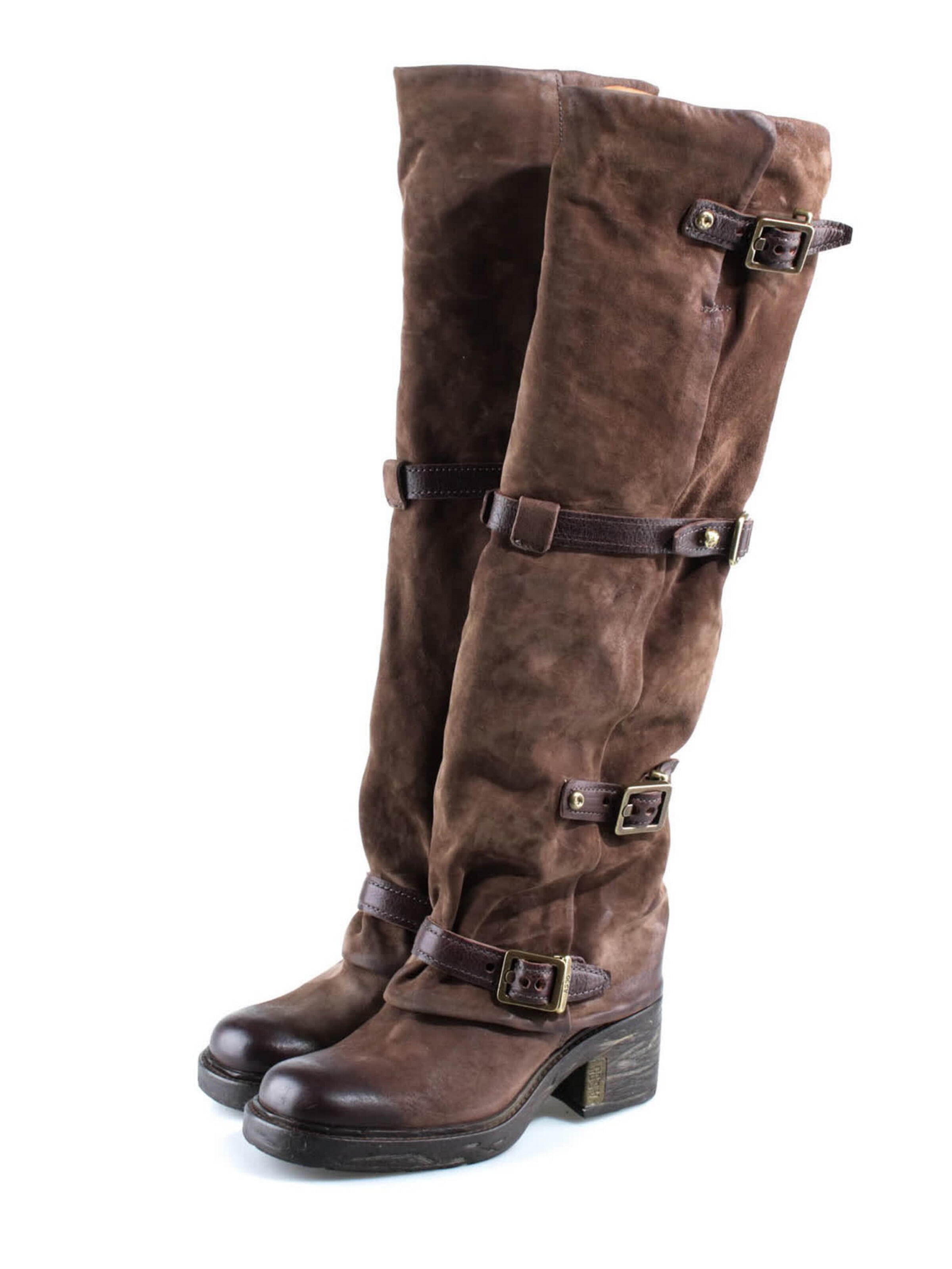 A.S.98 Overknees 'Soren' in Brown: front