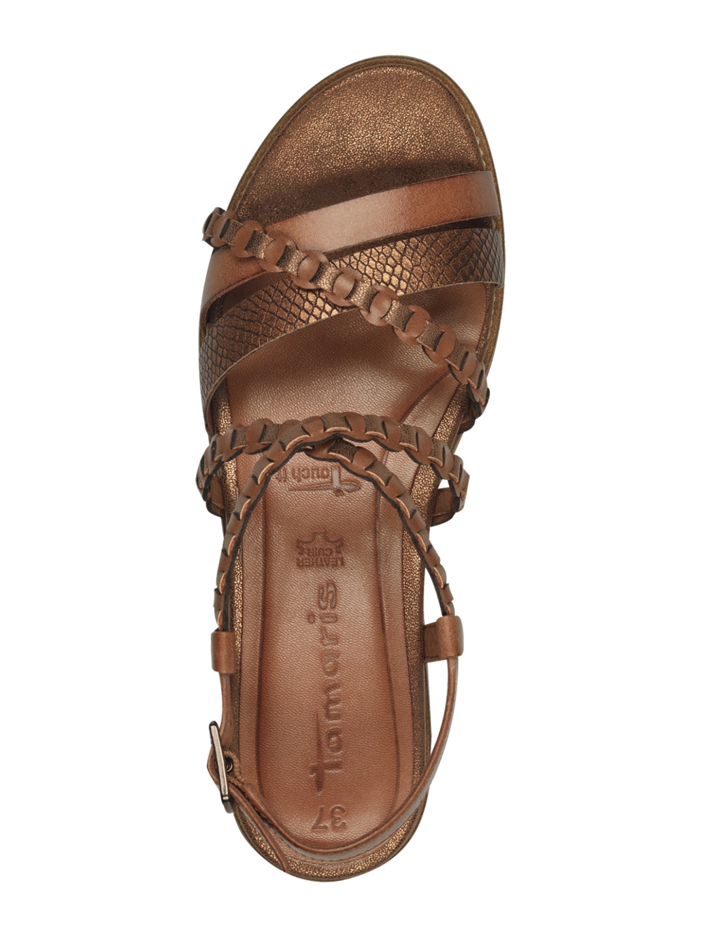 Tamaris Sandały z rzemykami w kolorze brązowy